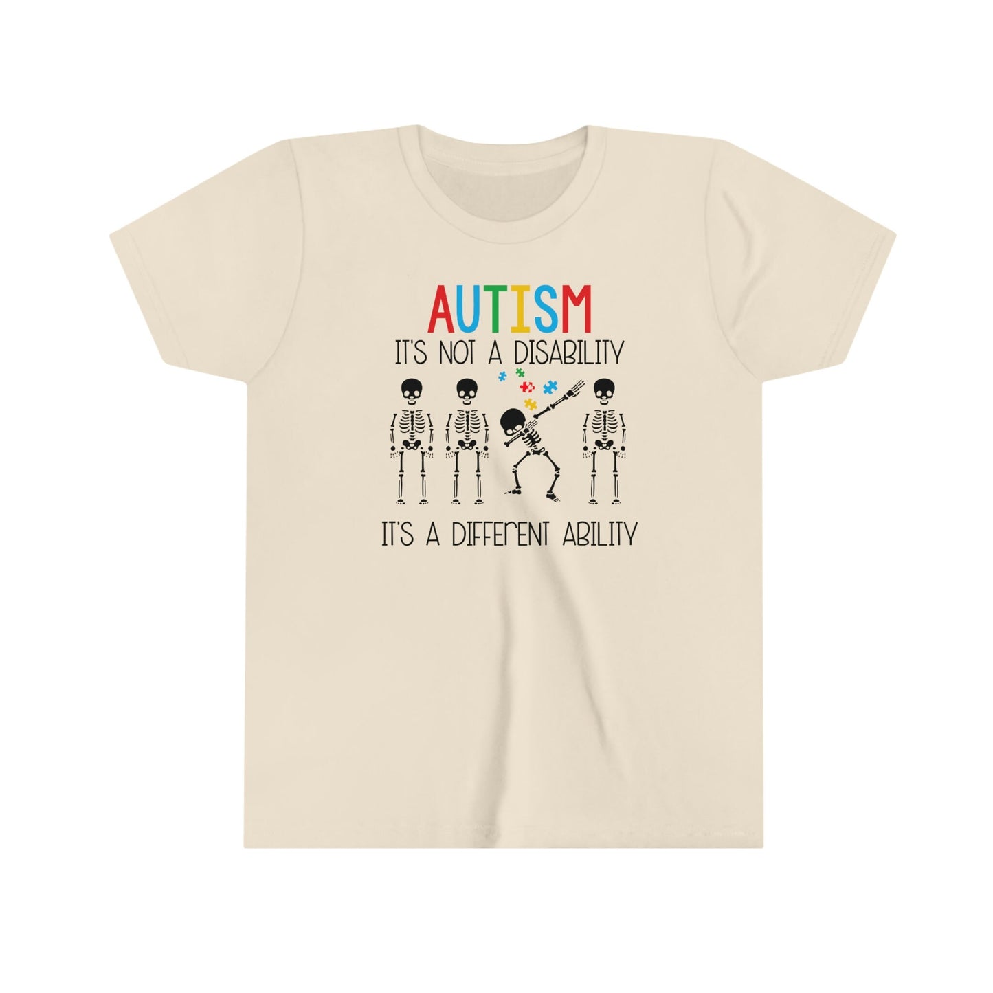 Autism - It's not a Disability - It's a Different Ability Youth Short Sleeve Tee