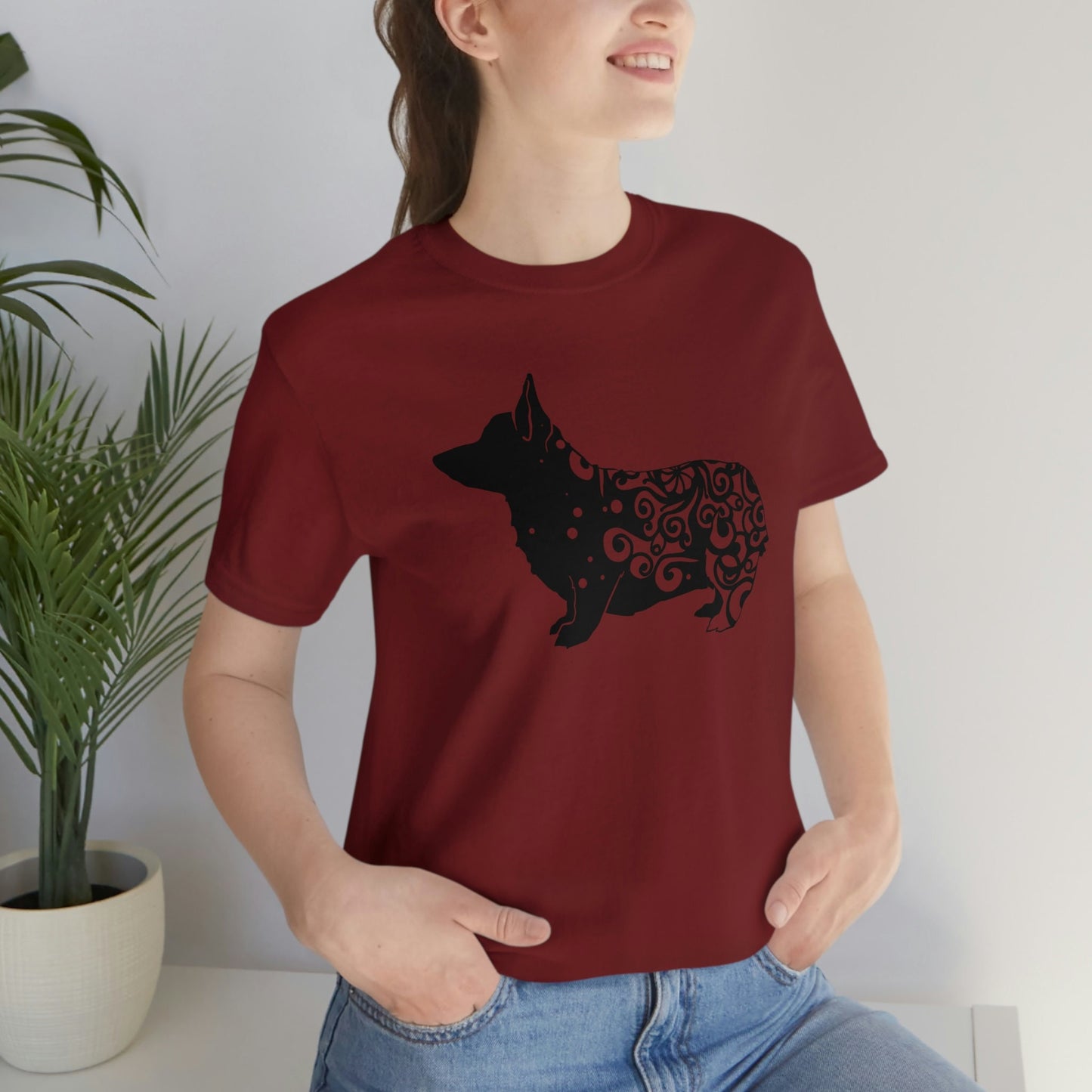 Corgi Mandala Unisex Jersey Short Sleeve Tee