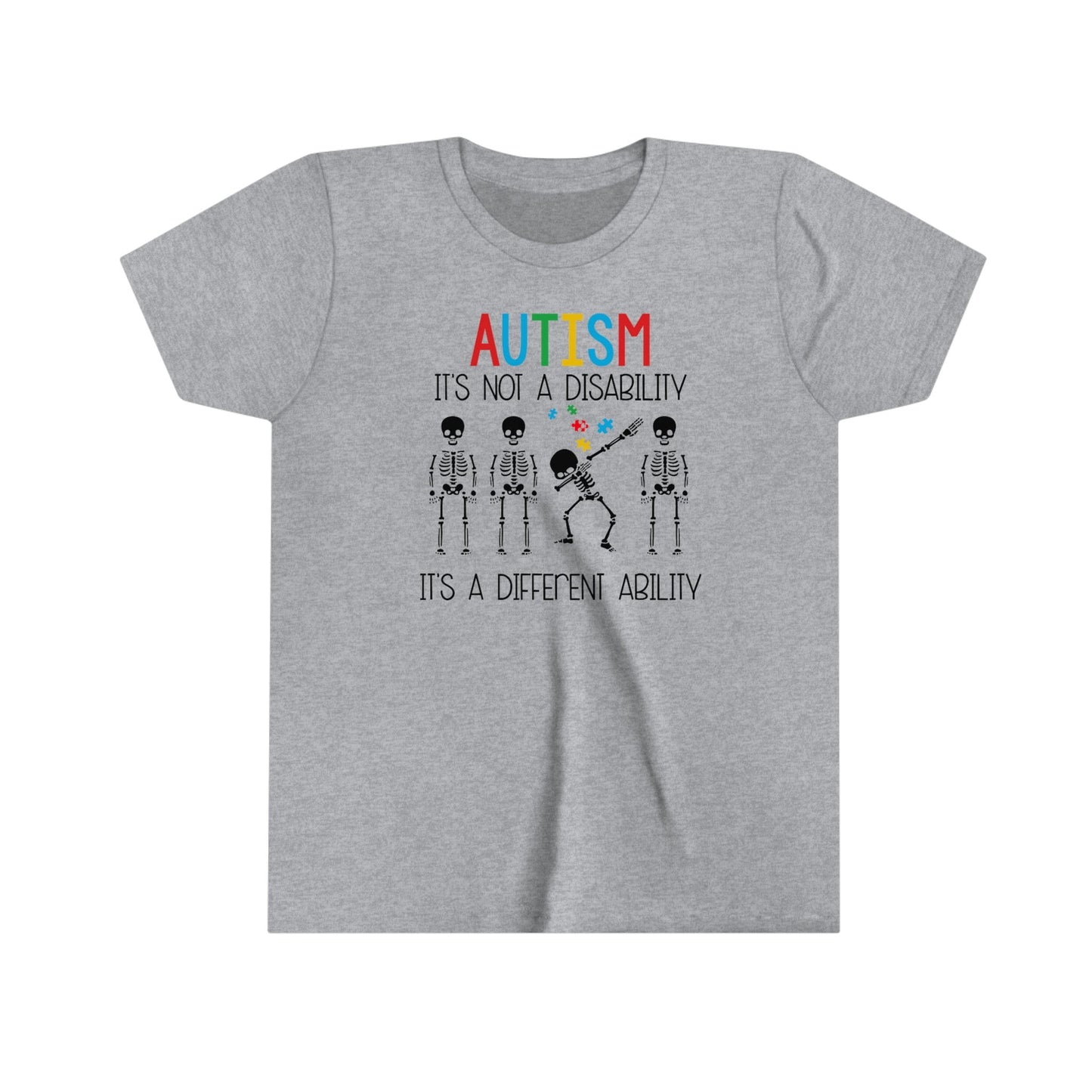 Autism - It's not a Disability - It's a Different Ability Youth Short Sleeve Tee