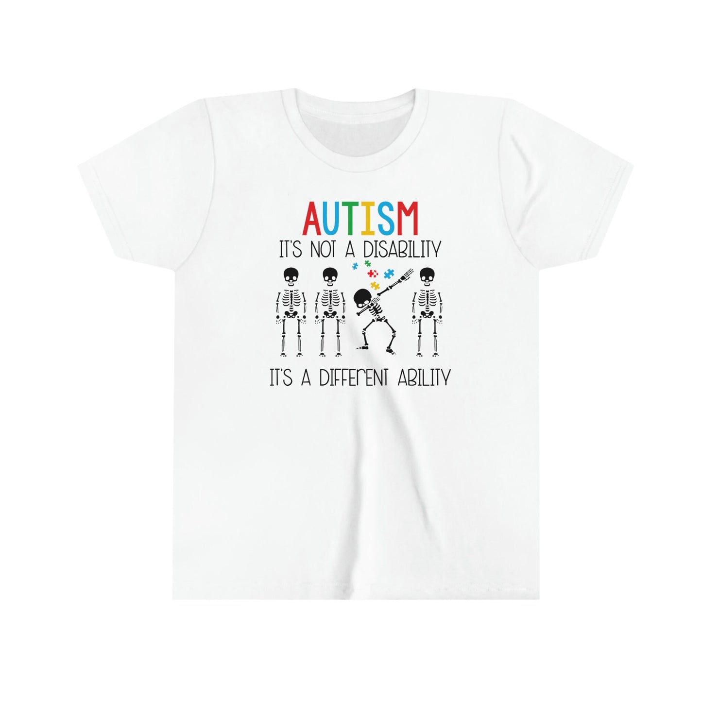 Autism - It's not a Disability - It's a Different Ability Youth Short Sleeve Tee