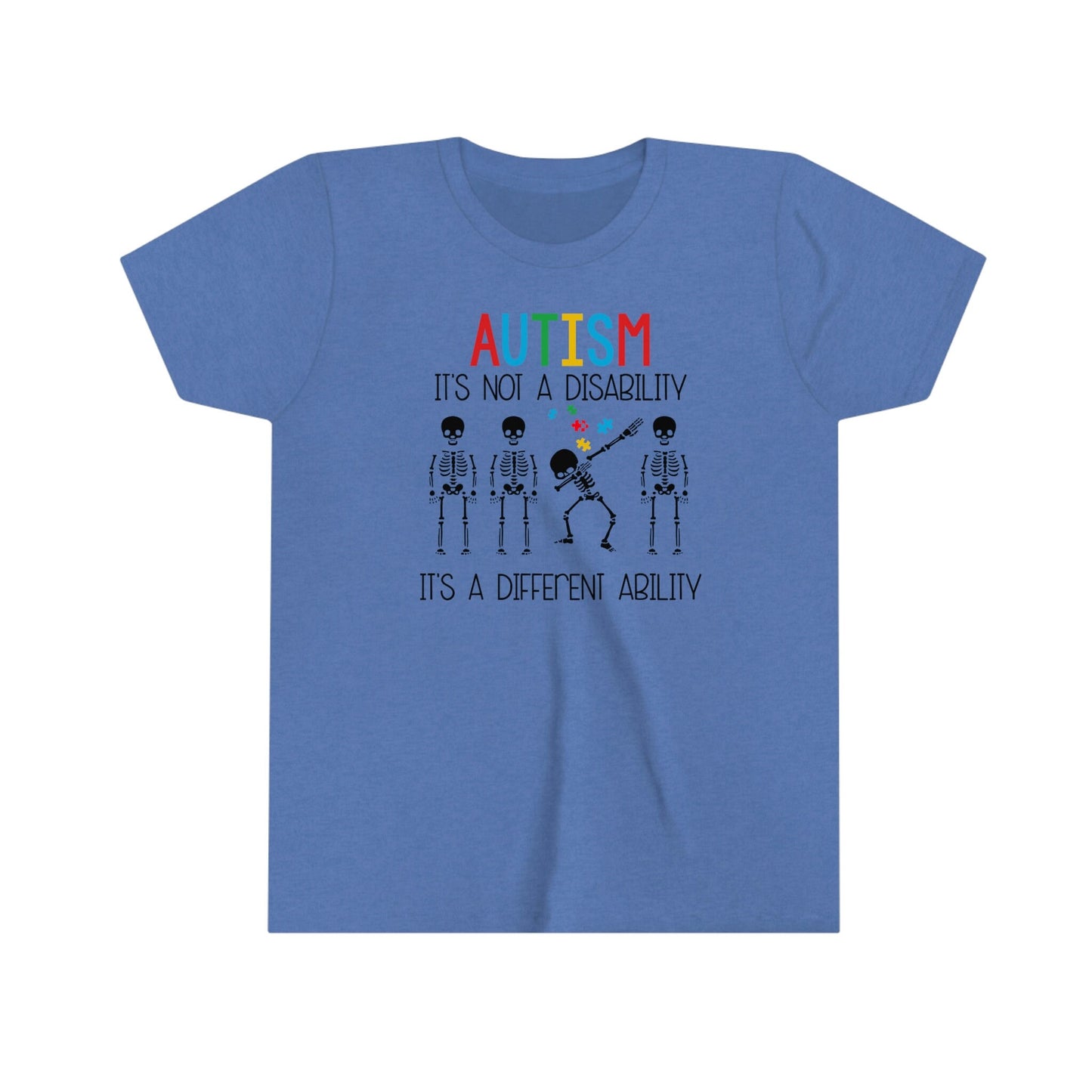 Autism - It's not a Disability - It's a Different Ability Youth Short Sleeve Tee