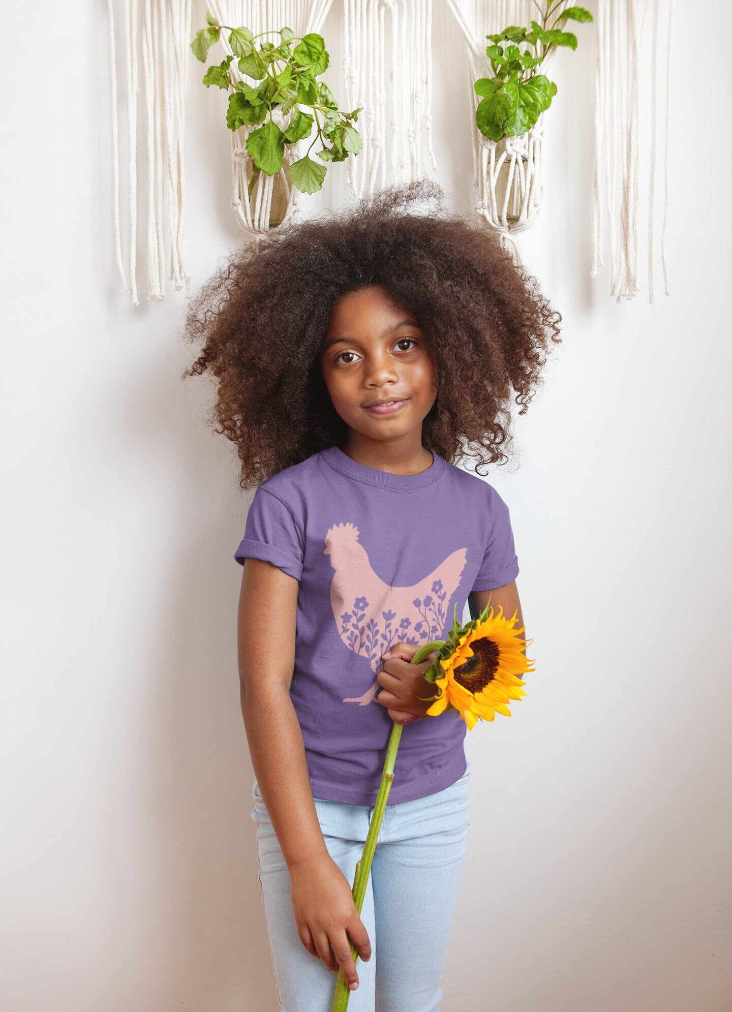 Floral Chicken Youth Short Sleeve Tee