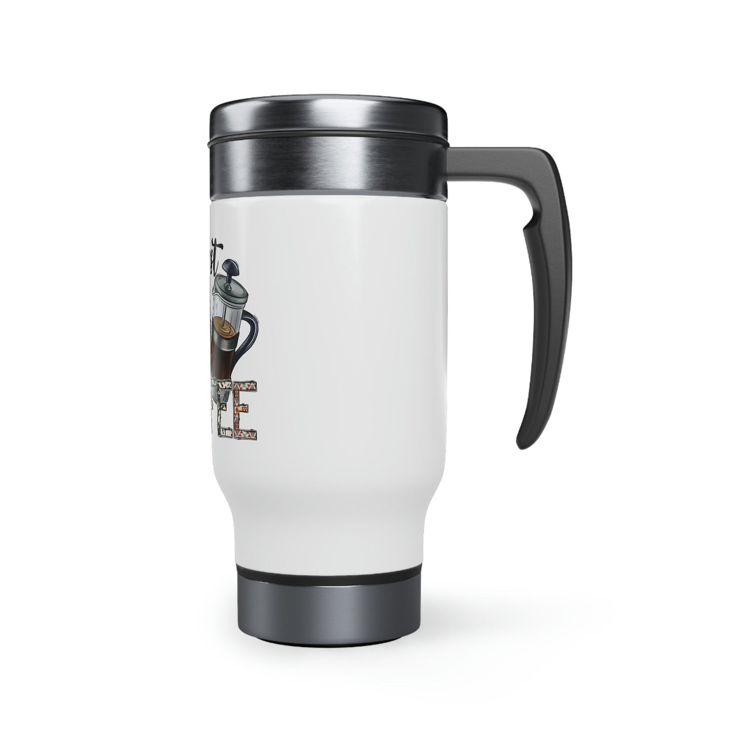 But First Coffee Stainless Steel Travel Mug with Handle, 14oz