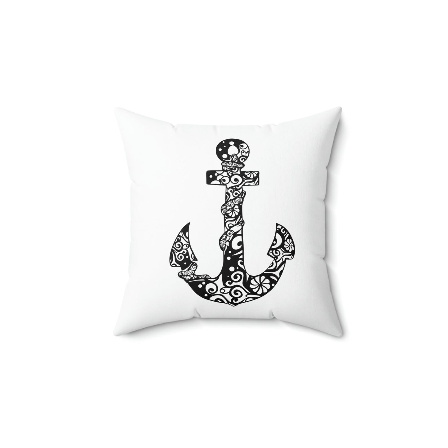 Mandala Anchor Faux Suede Square Pillow