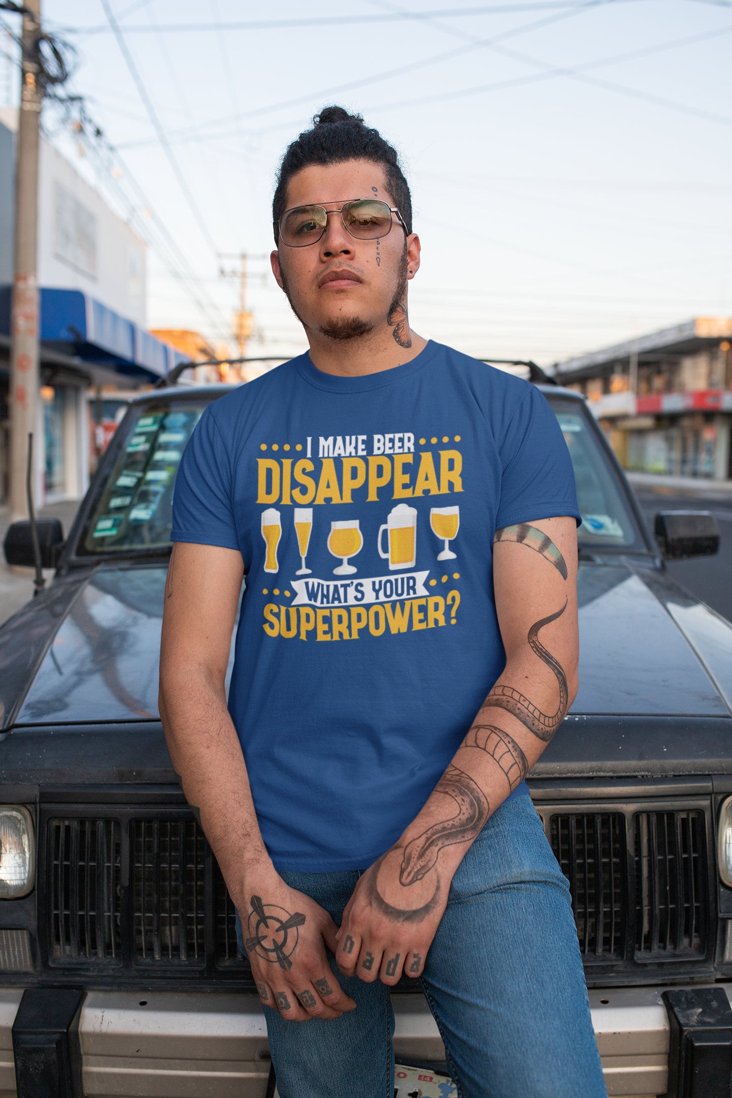 Mens I make Beer Disappear What's Your Super Power Jersey Short Sleeve Tee