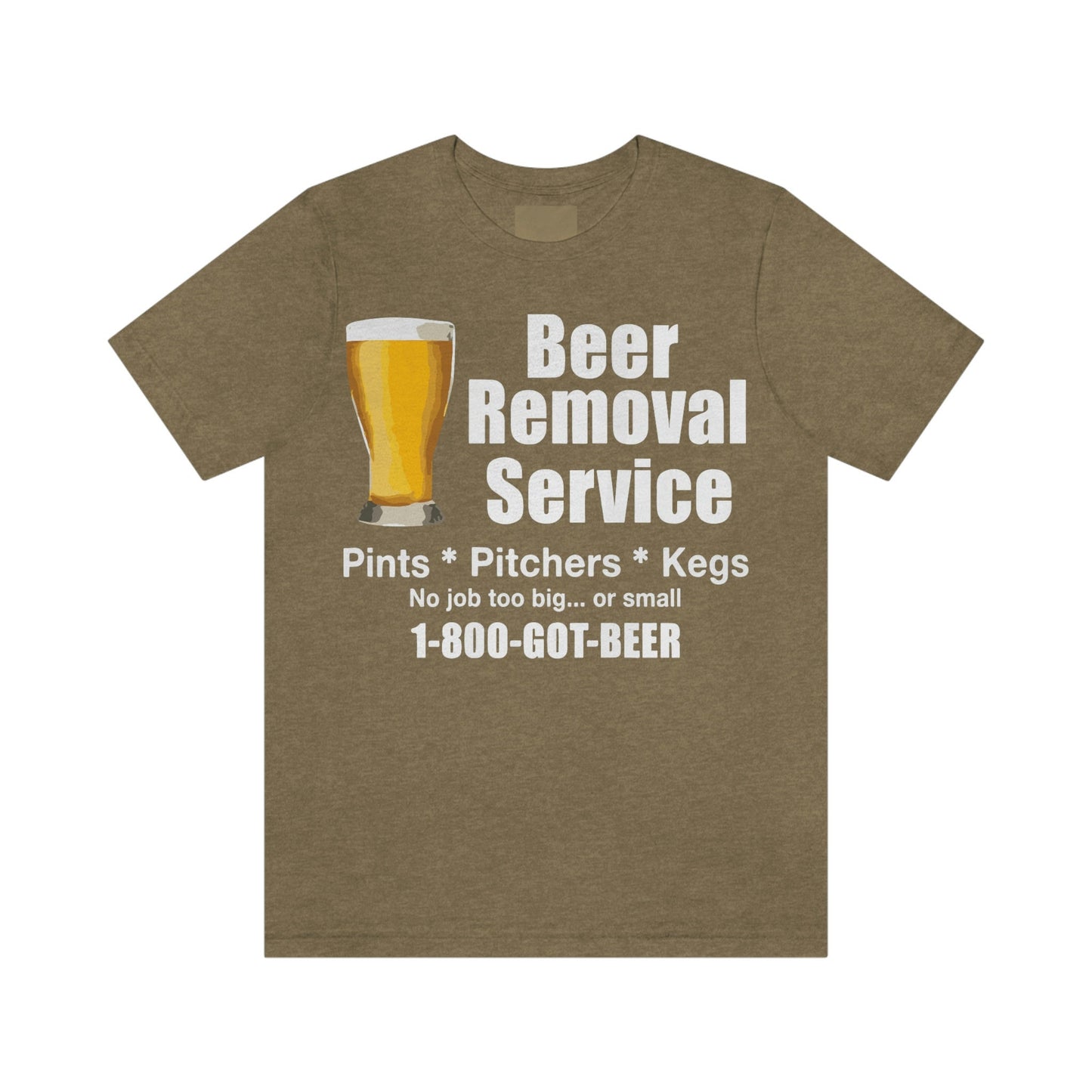 Mens Beer Removal Service Jersey Short Sleeve Tee