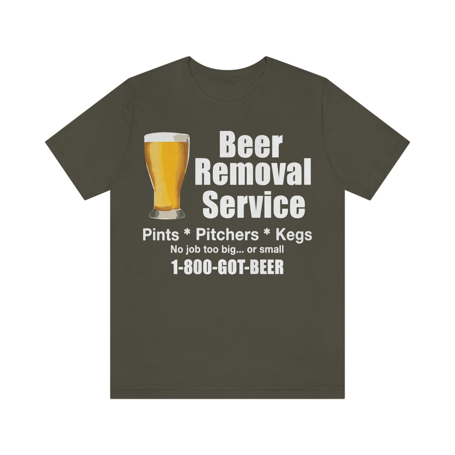 Mens Beer Removal Service Jersey Short Sleeve Tee
