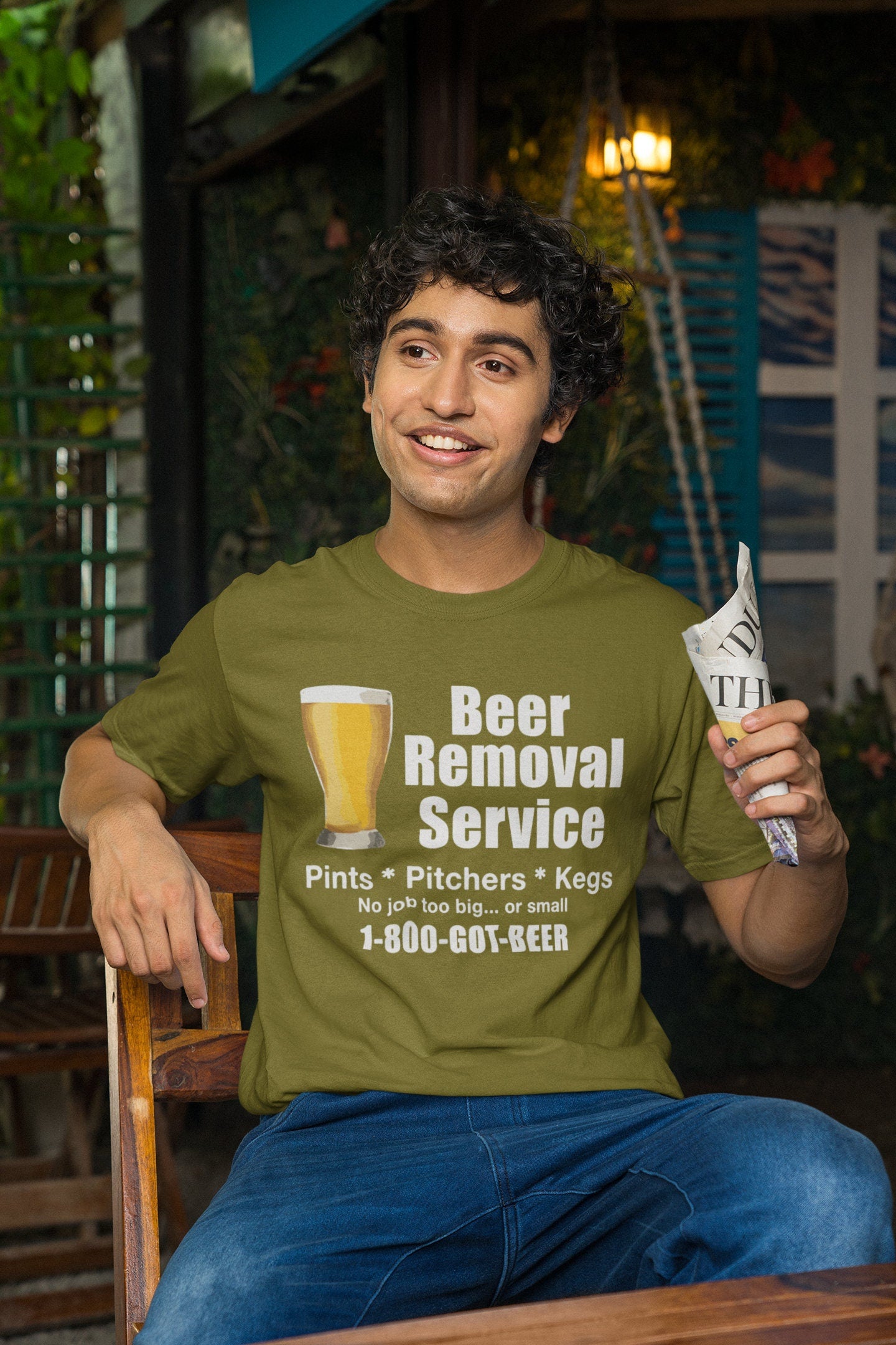 Mens Beer Removal Service Jersey Short Sleeve Tee