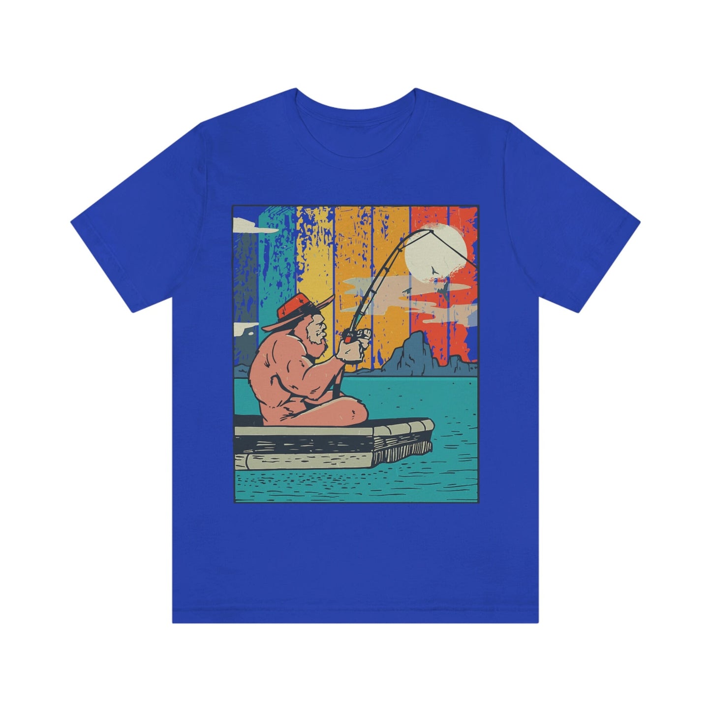 Fishing Bigfoot Unisex Jersey Short Sleeve Tee