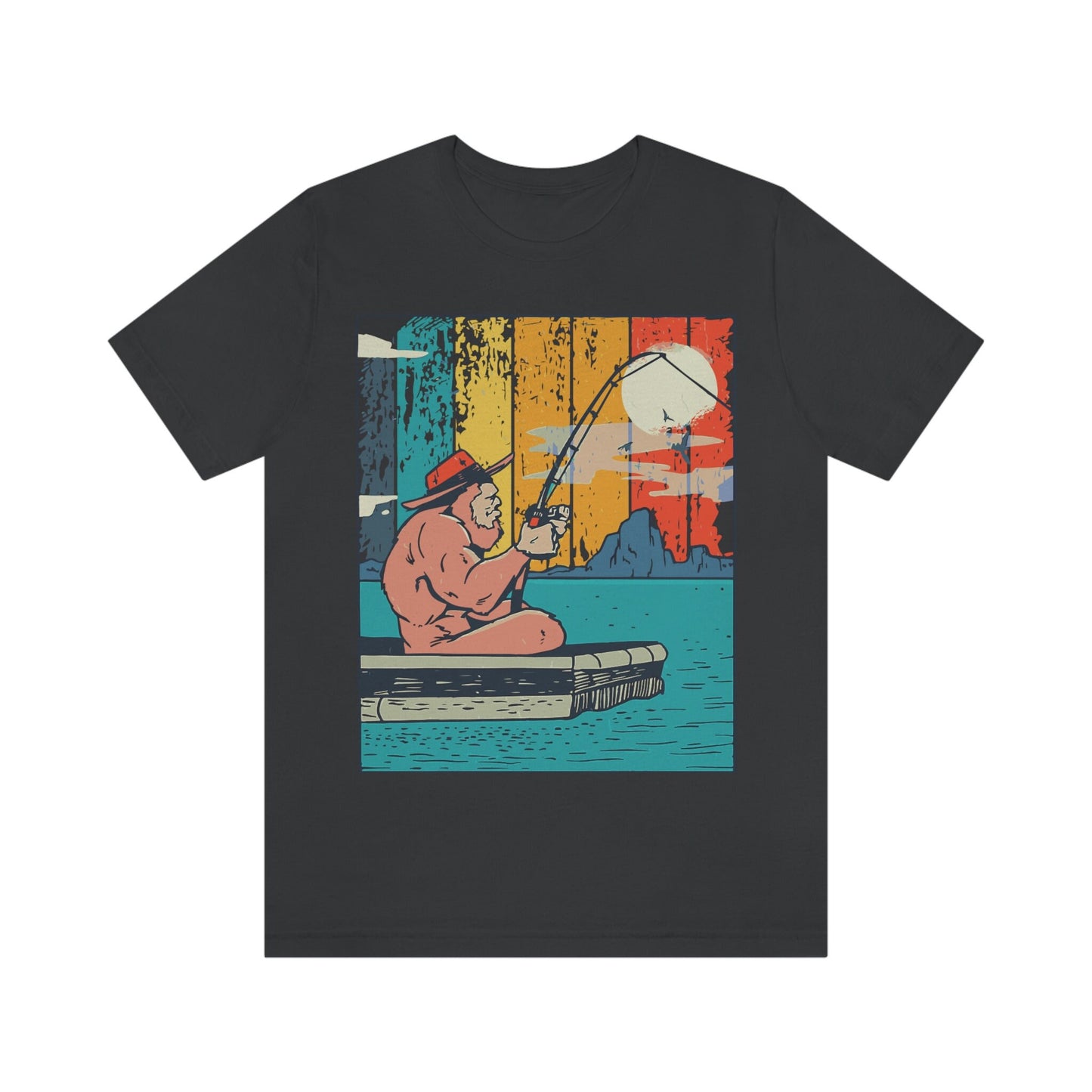 Fishing Bigfoot Unisex Jersey Short Sleeve Tee