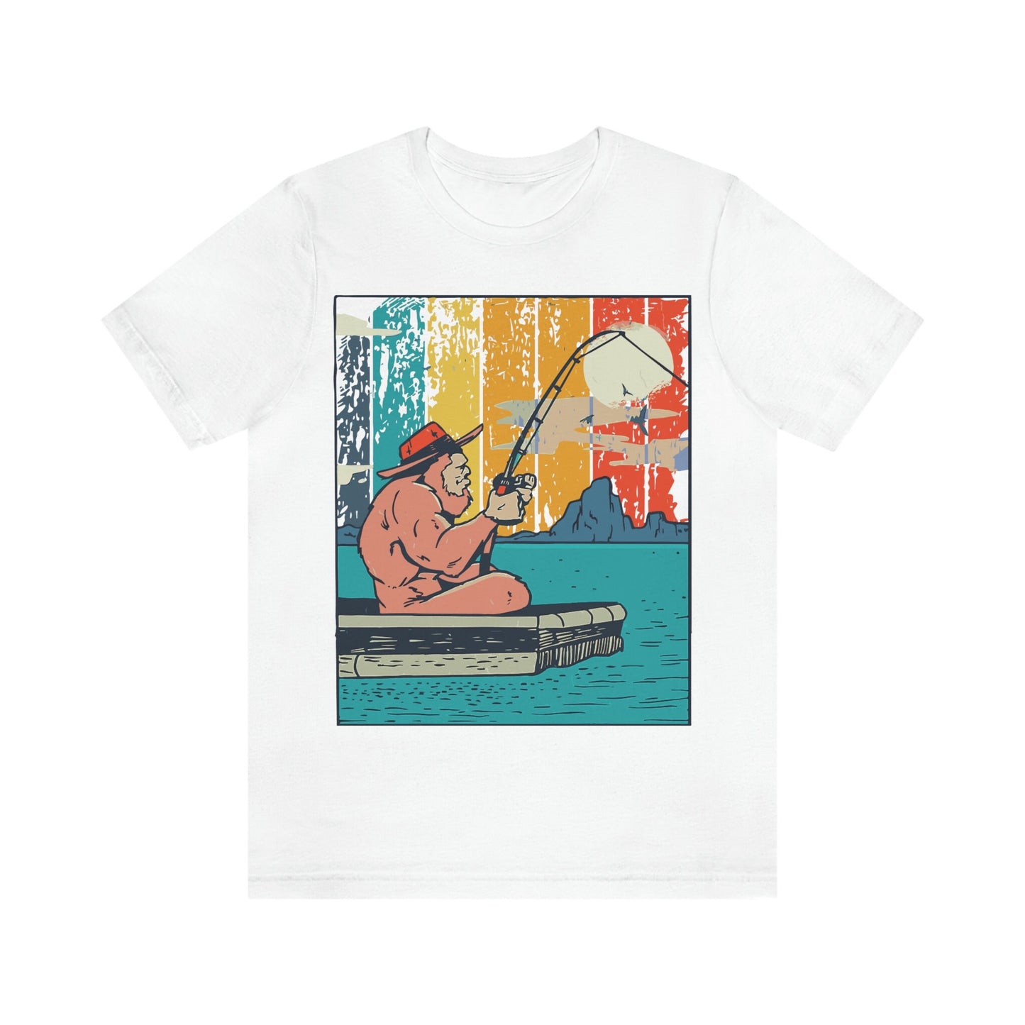 Fishing Bigfoot Unisex Jersey Short Sleeve Tee