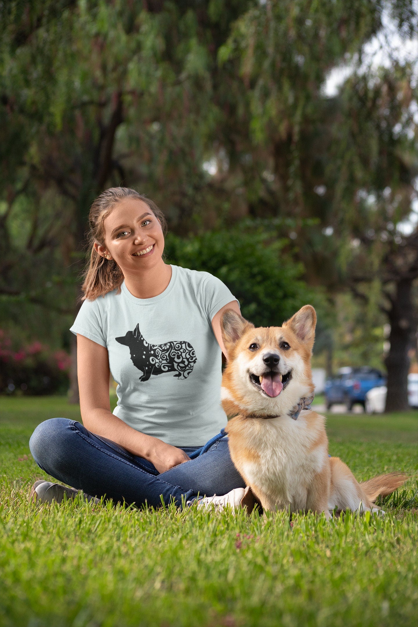 Corgi Mandala Unisex Jersey Short Sleeve Tee