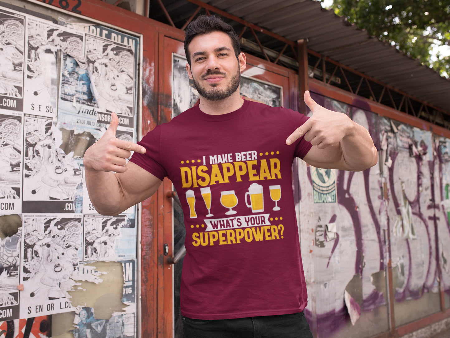 Mens I make Beer Disappear What's Your Super Power Jersey Short Sleeve Tee