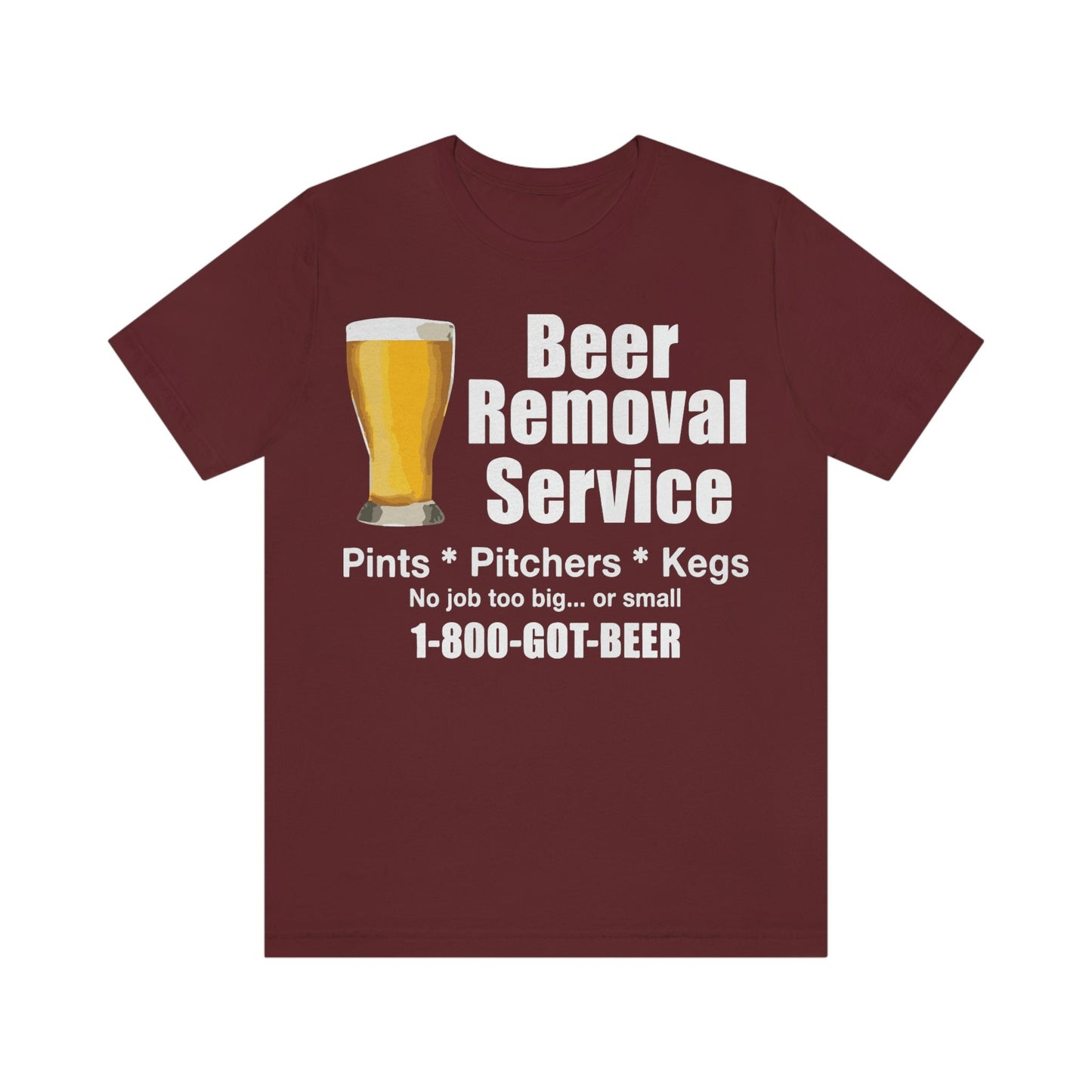 Mens Beer Removal Service Jersey Short Sleeve Tee