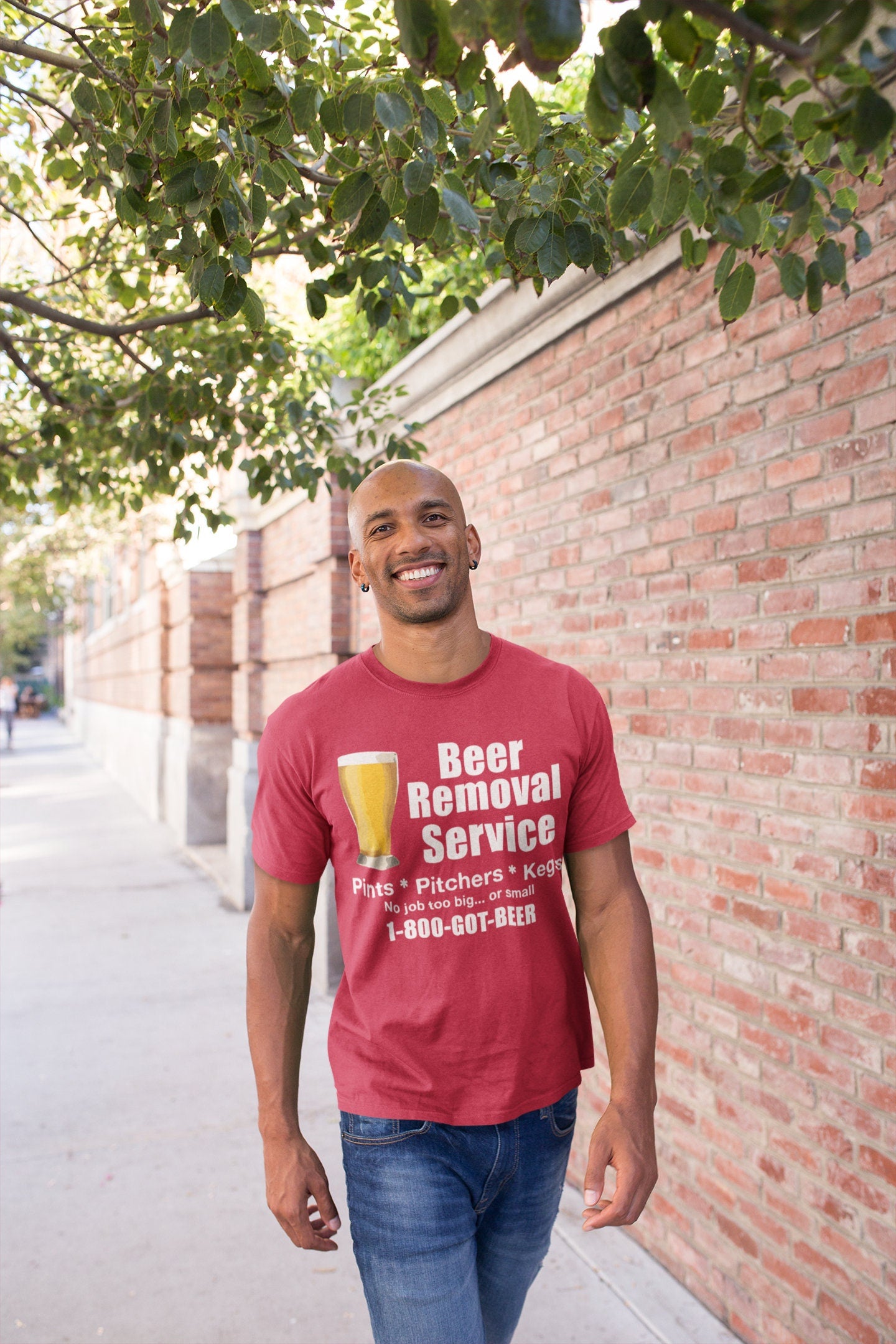 Mens Beer Removal Service Jersey Short Sleeve Tee