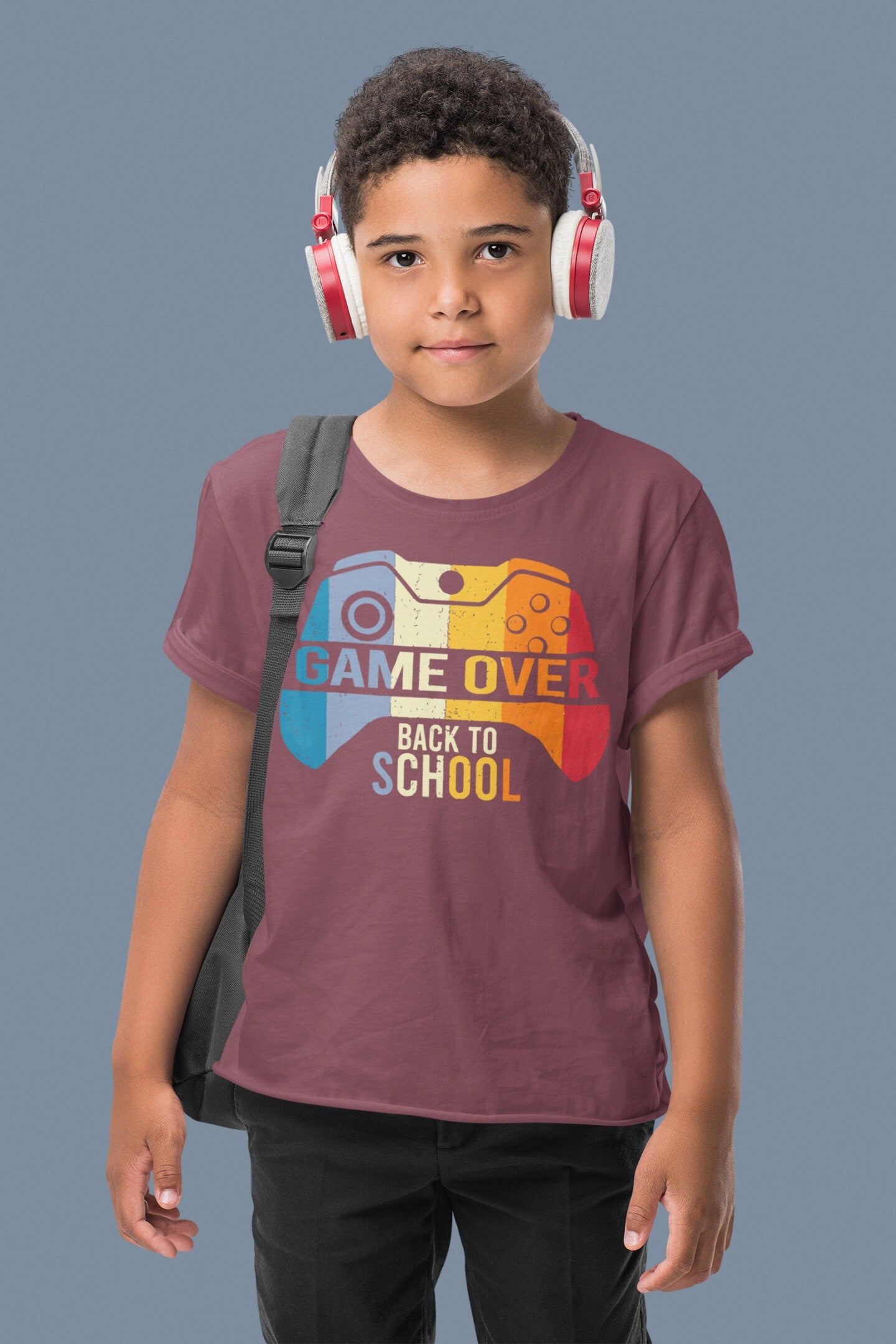 Kids Game Over - Back to School Heavy Cotton Tee