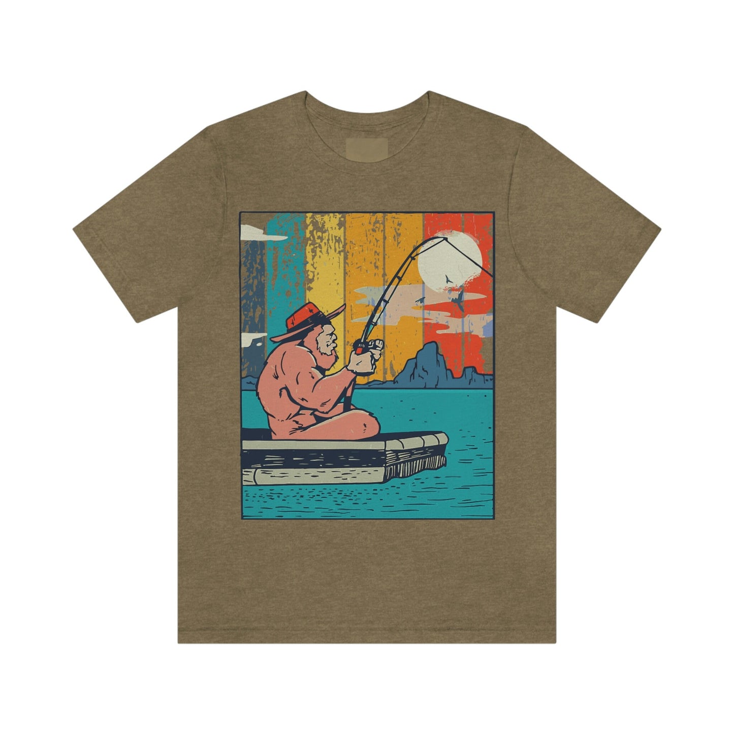 Fishing Bigfoot Unisex Jersey Short Sleeve Tee