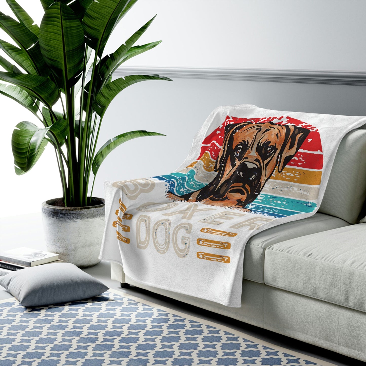 If you are a Boxer Lover, you just know! Velveteen Plush Blanket
