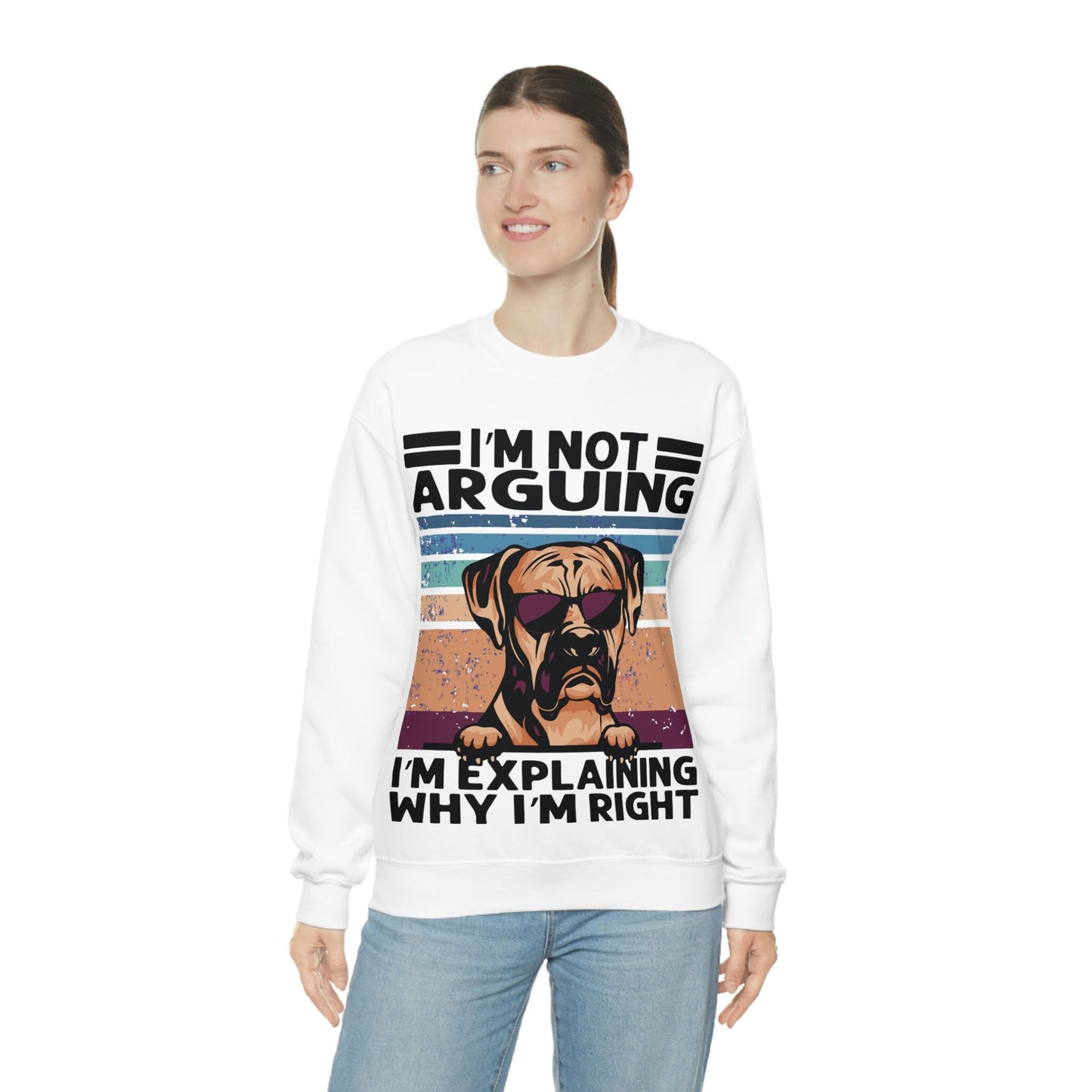 Boxer Dog Not Arguing, I'm Explaining Why I'm Right Unisex Heavy Blend Crewneck Sweatshirt