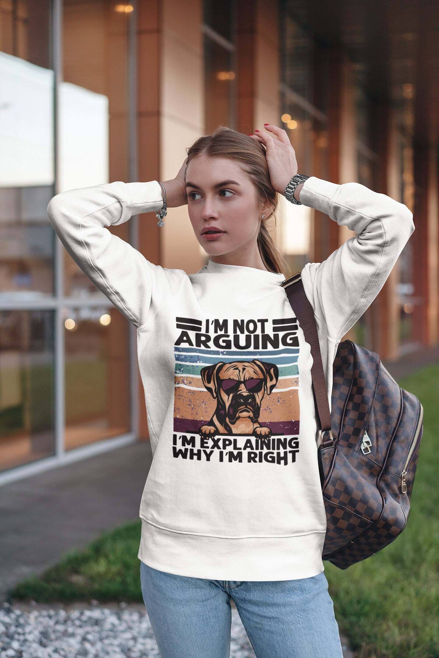 Boxer Dog Not Arguing, I'm Explaining Why I'm Right Unisex Heavy Blend Crewneck Sweatshirt