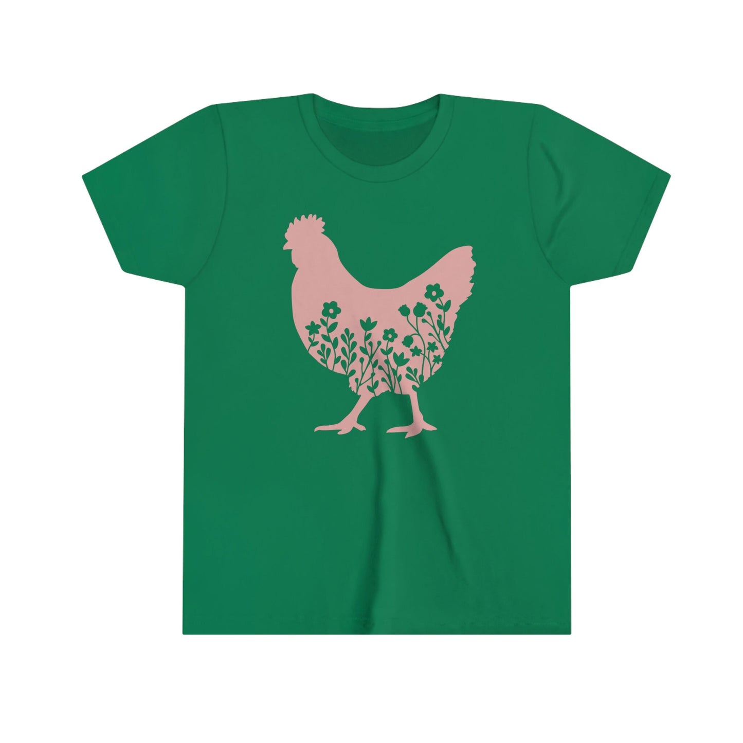 Floral Chicken Youth Short Sleeve Tee