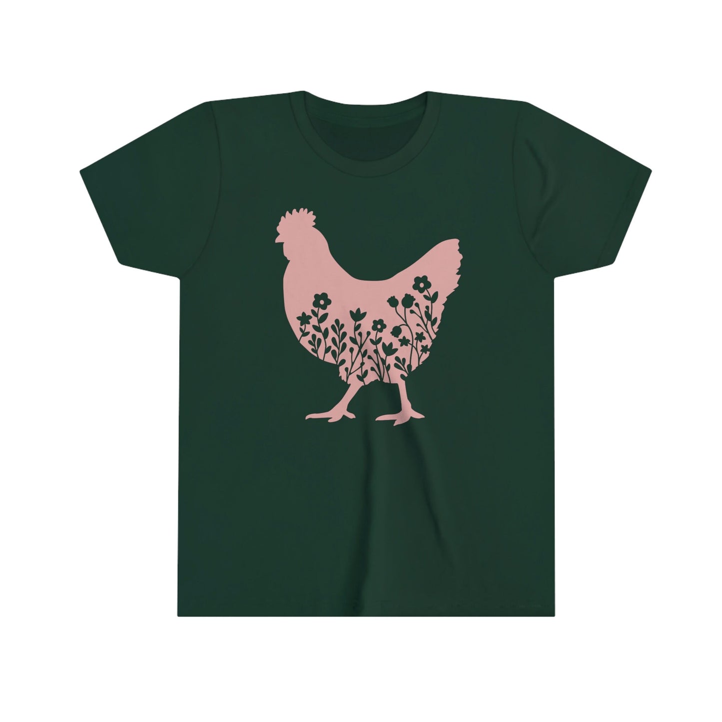 Floral Chicken Youth Short Sleeve Tee