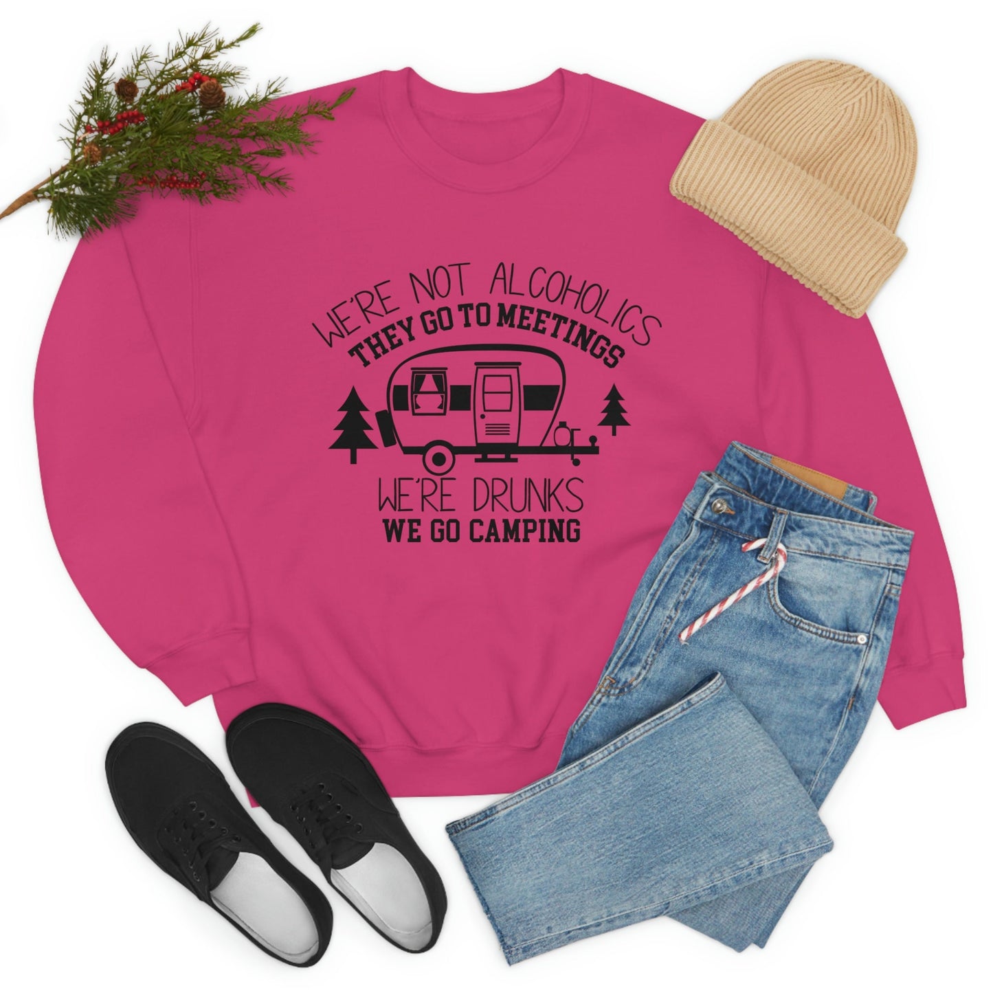 We go Camping Unisex Heavy Blend Crewneck Sweatshirt
