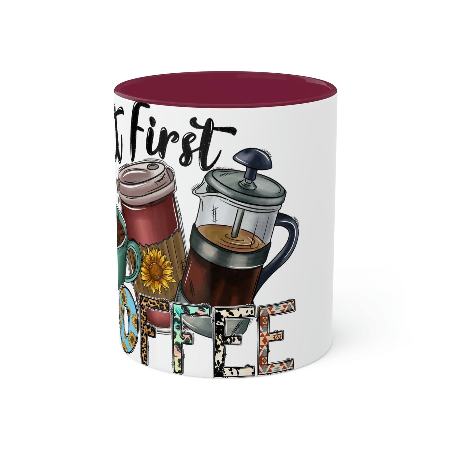 But First Coffee  Colorful Mugs, 11oz