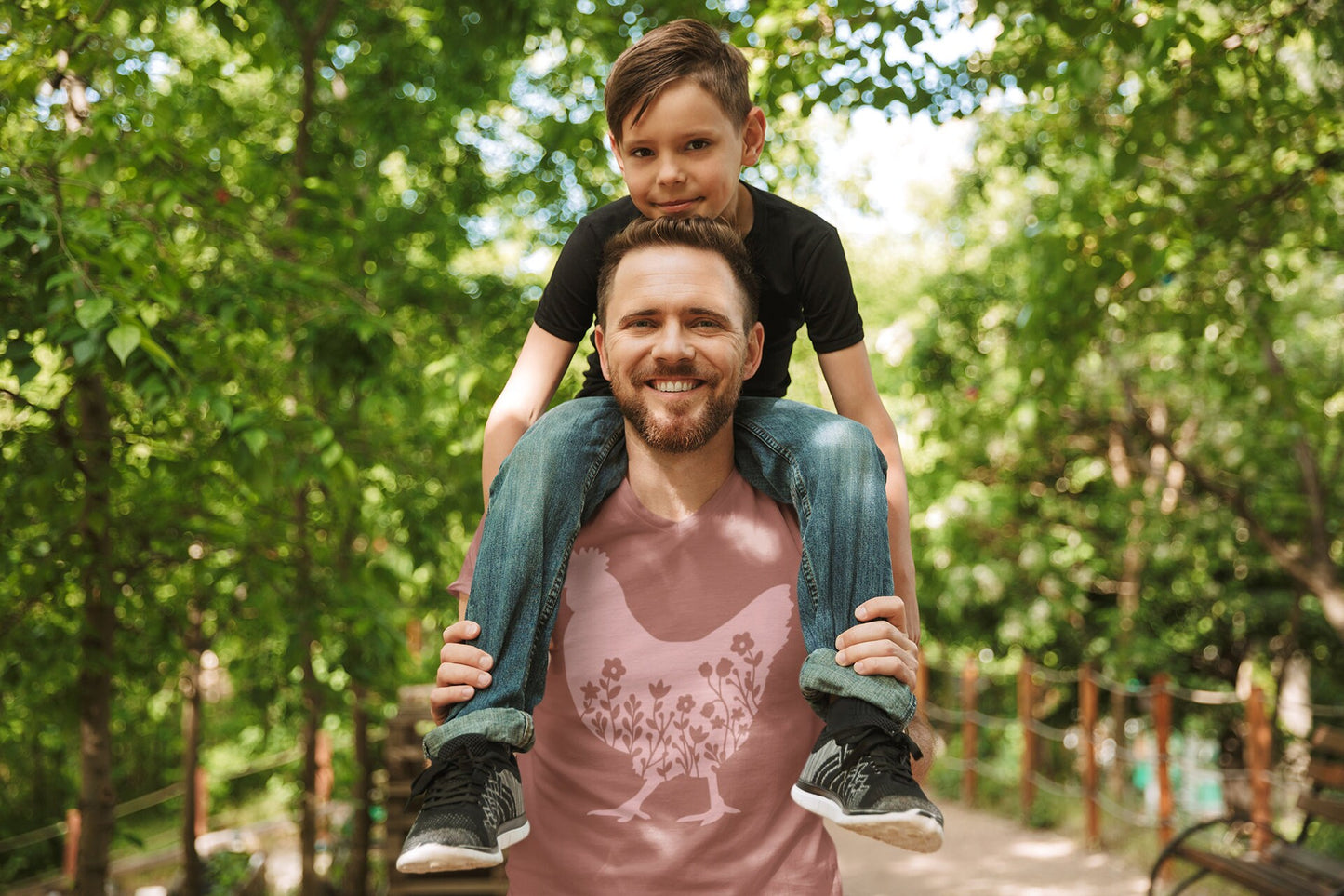 Floral Chicken Unisex Jersey Short Sleeve Tee