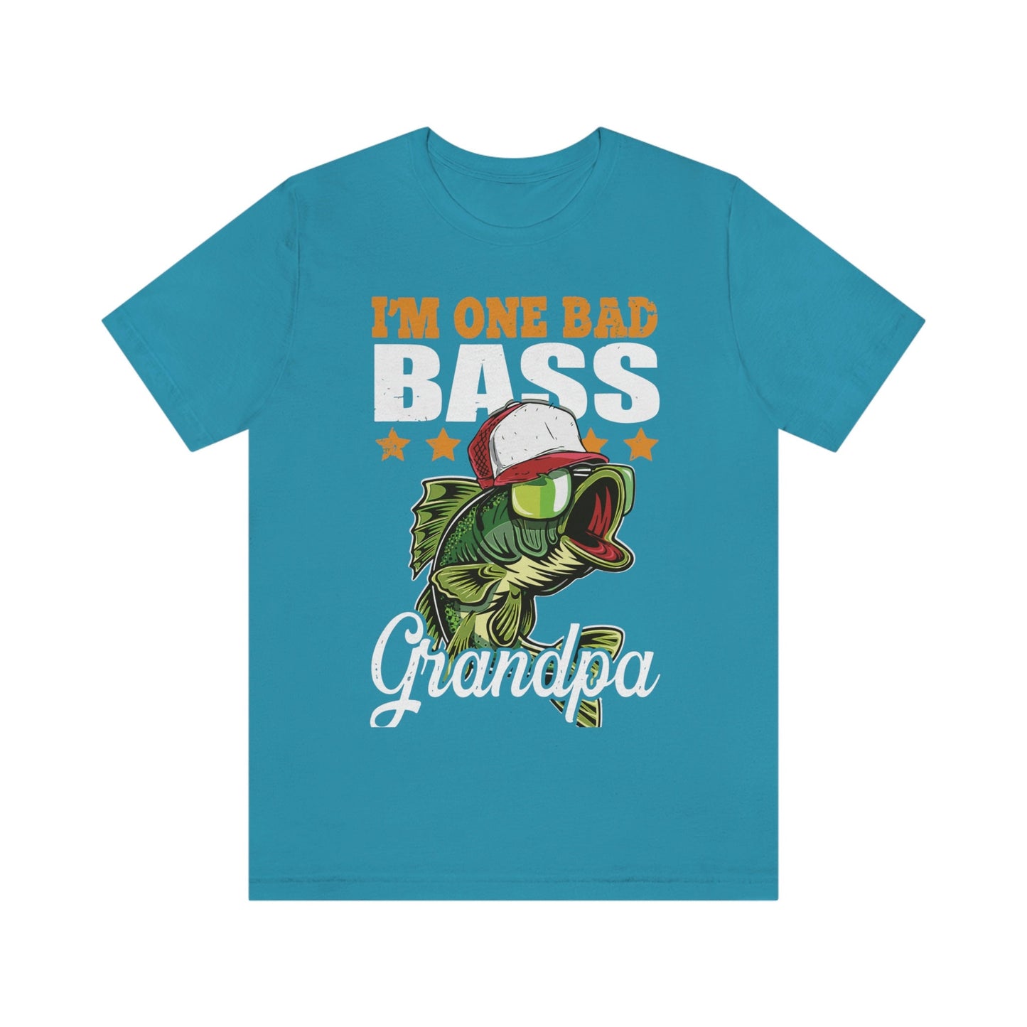 Mens I'm One Bad Bass Grandpa Jersey Short Sleeve Tee
