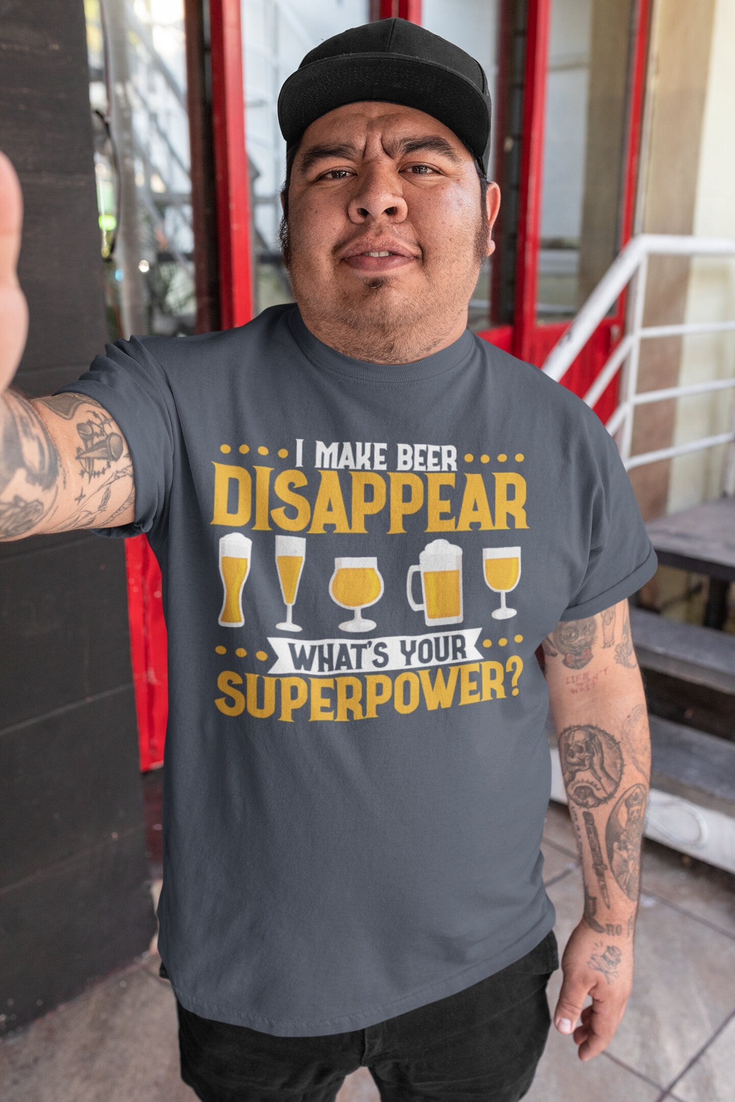 Mens I make Beer Disappear What's Your Super Power Jersey Short Sleeve Tee