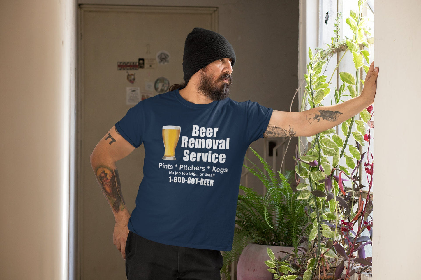 Mens Beer Removal Service Jersey Short Sleeve Tee