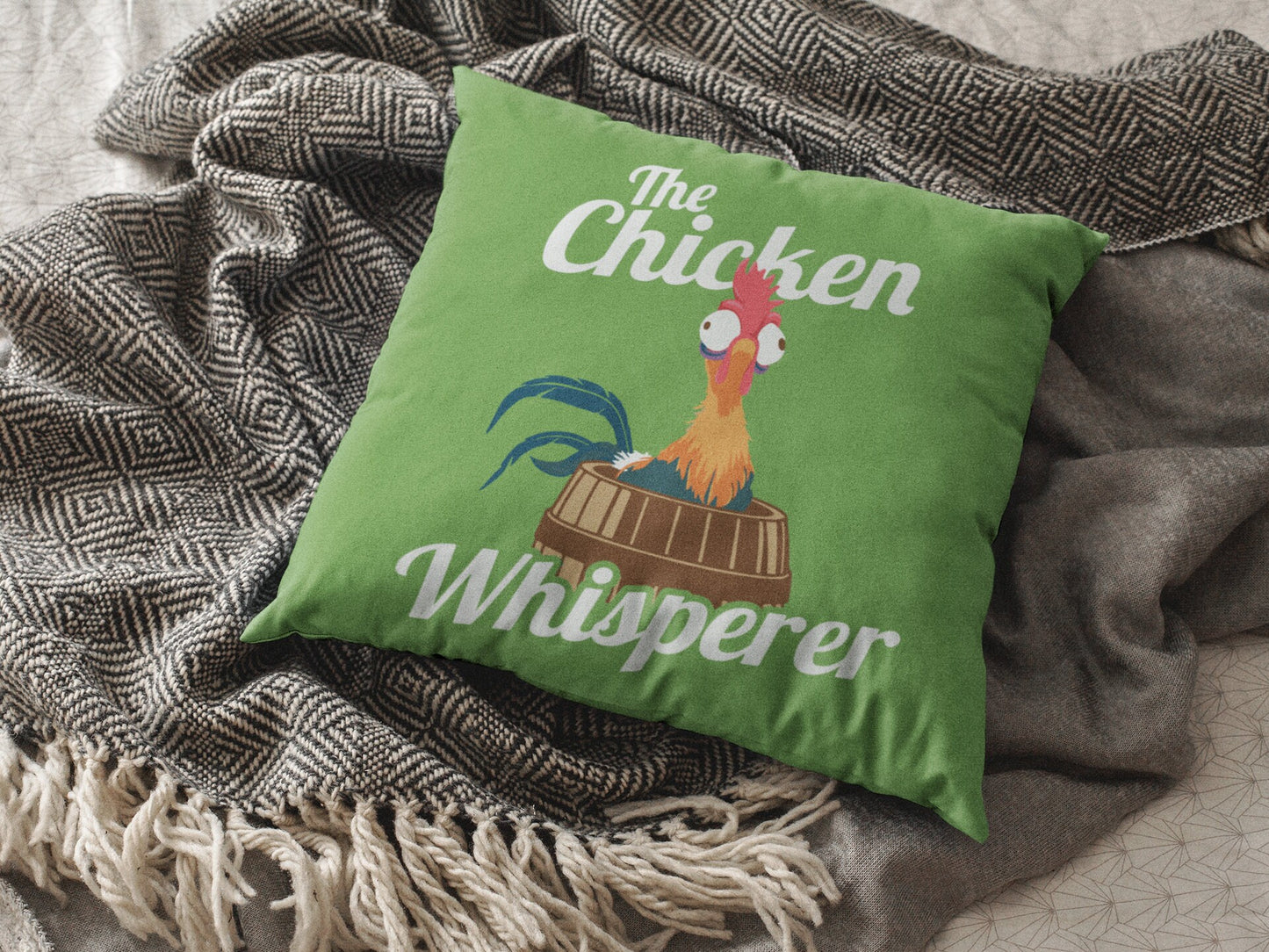Chicken Whisperer Spun Polyester Square Pillow