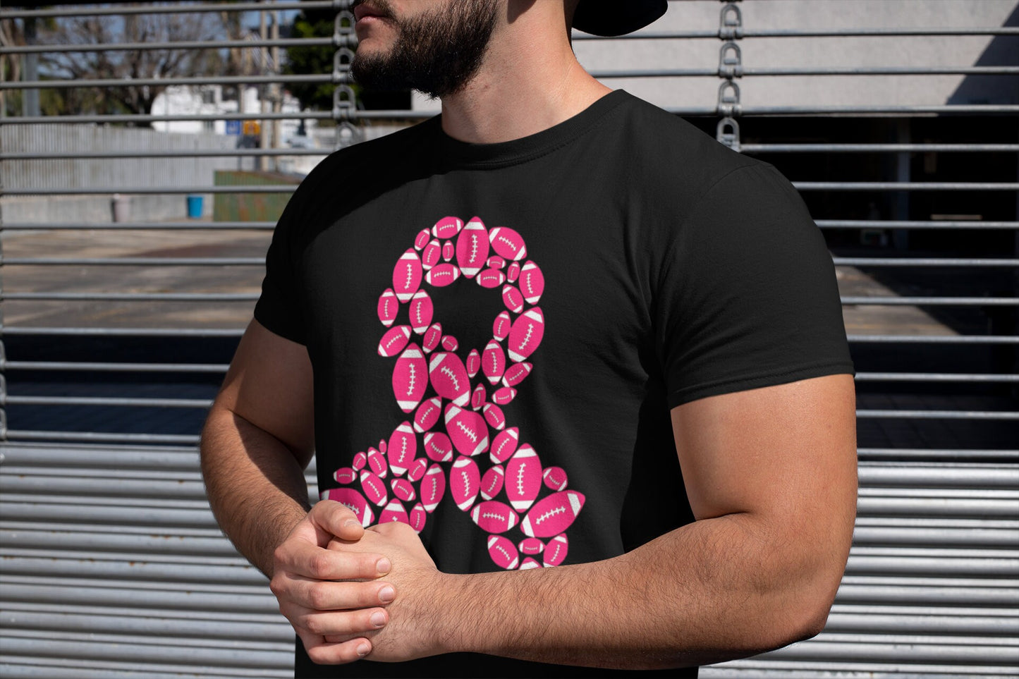 Unisex Football Inspired Breast Cancer Support Jersey Short Sleeve Tee