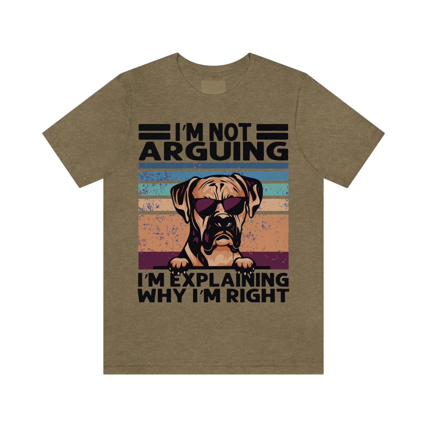 Boxer I'm not Arguing, I'm Explaining why I'm Right Unisex Jersey Short Sleeve Tee